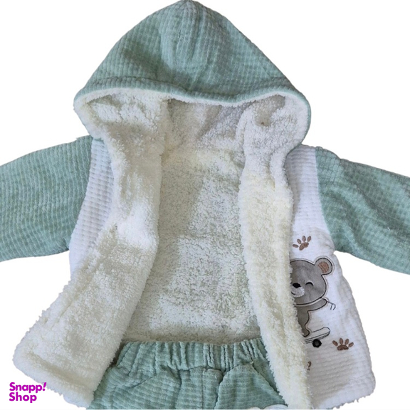 کاپشن دو تکه نوزاد گلیران کد 126 رنگ سبز