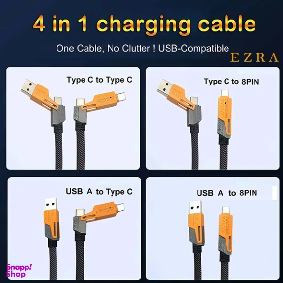 کابل تبدیل Type-C/USB به Lightning/Type-C آزرا مدل PD 27 W-MAX طول 1 متر