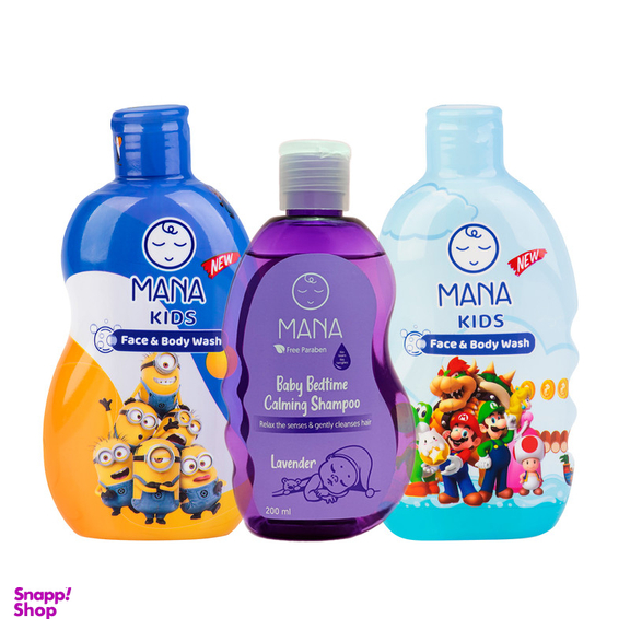 ست بهداشتی کودک مانا مدل اسطوخودوس حجم 1000 میلی لیتر مجموعه 3 عددی