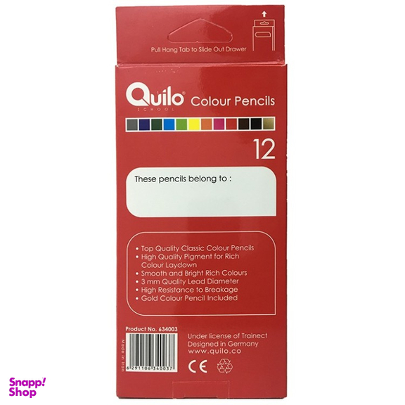 مداد رنگی 12 رنگ جعبه مقوایی کوییلو کد Q12