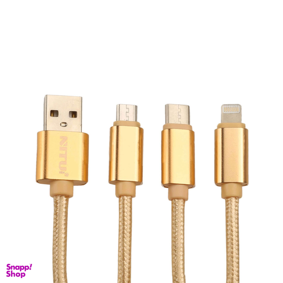 کابل 3 کاره Lightning و میکرو و تایپسی نیتو مدل NT-UC003 طول 1 متر