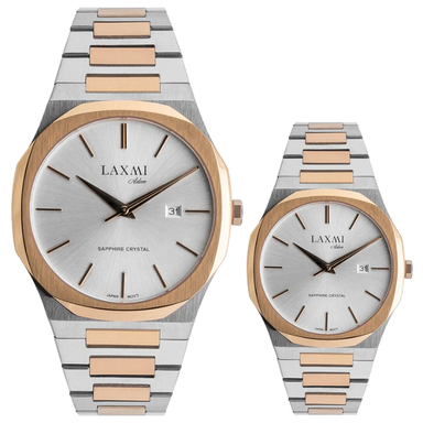 ست ساعت مچی عقربه ای زنانه و مردانه لاکسمی مدل 12-8558