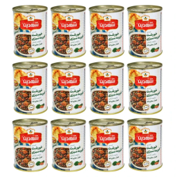 کنسرو خورشت سبزی با گوشت گیاهی شهدین وزن 370 گرم بسته 12 عددی