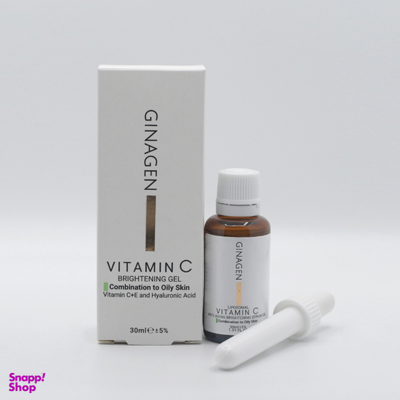 سرم روشن کننده پوست ژیناژن مدل Vitamin C مناسب پوست چرب حجم 30 میلی لیتر