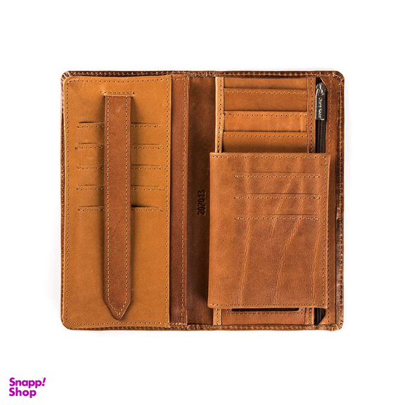 کیف پول چرم نگار طرح سیاه مشق کد 207013