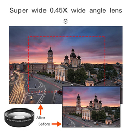 لنز دوربین گوشی موبایل تیراکس مدل Apexel 0.45X Wide-Angle And 12.5X Macro Lens بسته 2 عددی