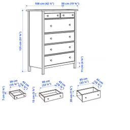 دراور ایکیا شش کشو مدل hemnes