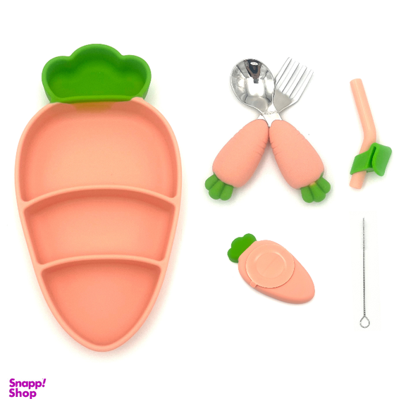 ست غذاخوری کودک طرح هویج کد B001 مجموعه 5 عددی