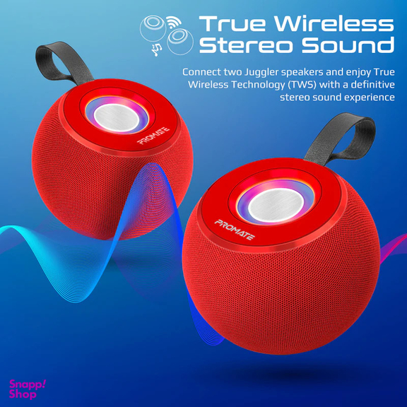 اسپیکر بلوتوثی قابل حمل پرومیت مدل JUGGLER.RED