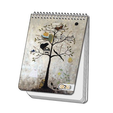 دفترچه یادداشت سیمی 80 برگ دارکوب مدل درختی کد 137/7