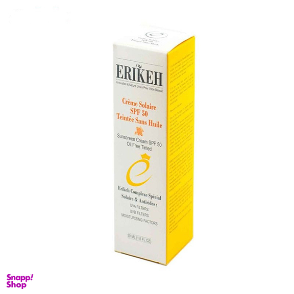 کرم ضدآفتاب رنگی اریکه مدل SPF50 مناسب پوست های چرب حجم 50 میلی لیتر