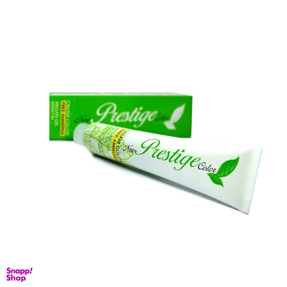 رنگ مو نیو پرستیژ کالر شماره P2 حجم 100 میلی لیتر رنگ ماسه صحرایی به همراه اکسیدان نیو پرستیژ کالر مدل 2 نه درصدی حجم 150 میلی لیتر