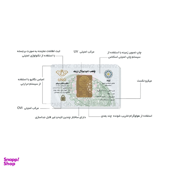شمش طلای 18 عیار زربد مدل Gold 750