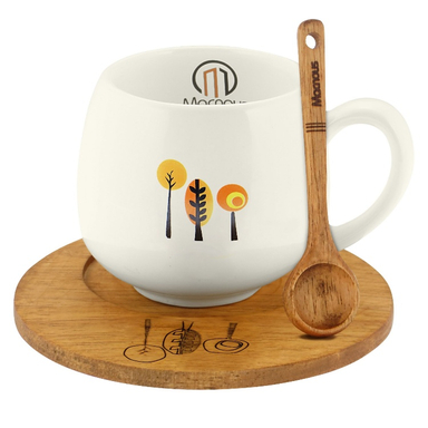 ست ماگ مکنوس کد 1008 همراه با قاشق و زیرلیوانی