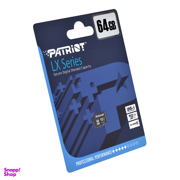 کارت حافظه microSDXC پتریوت مدل LX کلاس 10 استاندارد UHS-I U1 سرعت 80 MBps ظرفیت 64 گیگا بایت