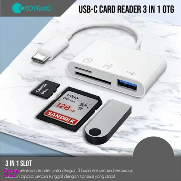 مبدل USB-C به USB و کارت‌ خوان کوتتسی مدل 33020