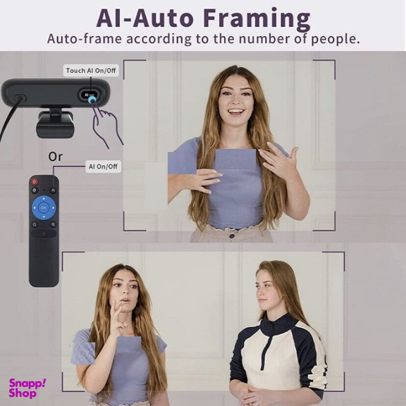 وب کم پاویفو مدل 4K AI Auto-Framing With Remote Control