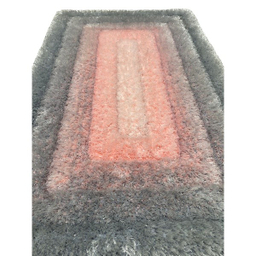 فرش ماشینی بزرگمهر مدل شگی 3D کد 55015 رنگ طوسی نقره ای