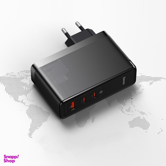 شارژر دیواری 140 وات 3 پورت بیسوس مدل CCGP100201 به همراه کابل Type-C طول یک متر