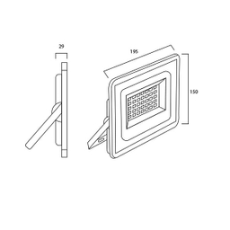 پروژکتور ال ای دی 50 وات پرتو نور توس مدل هانیس