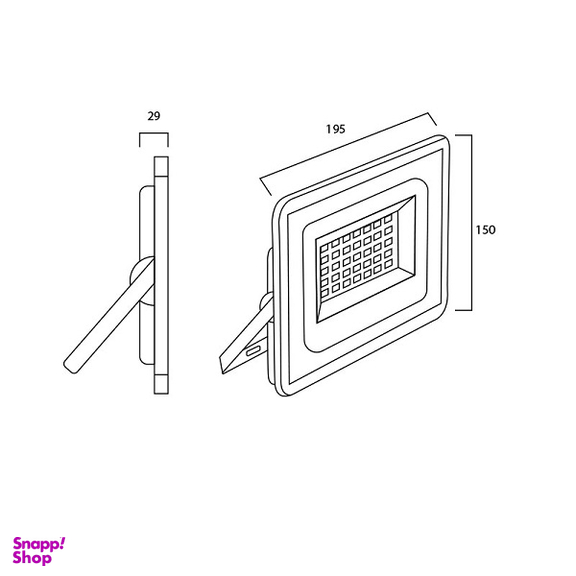 پروژکتور ال ای دی 50 وات پرتو نور توس مدل هانیس