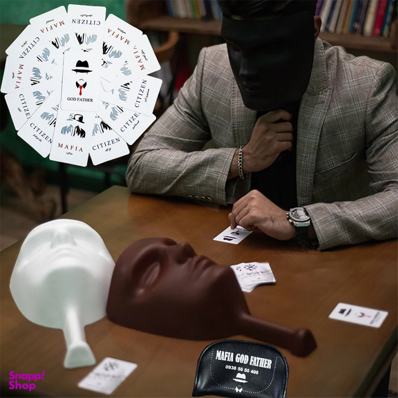 ماسک ایفای نقش به همراه 30 عدد کارت بازی pvc بسته 12 عددی