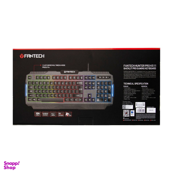 کیبورد باسیم مخصوص بازی فنتک مدل Hunter Pro K511
