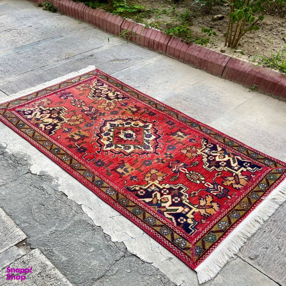 کلاژ فرش دستبافت مدل بختیاری طرح وینتیج