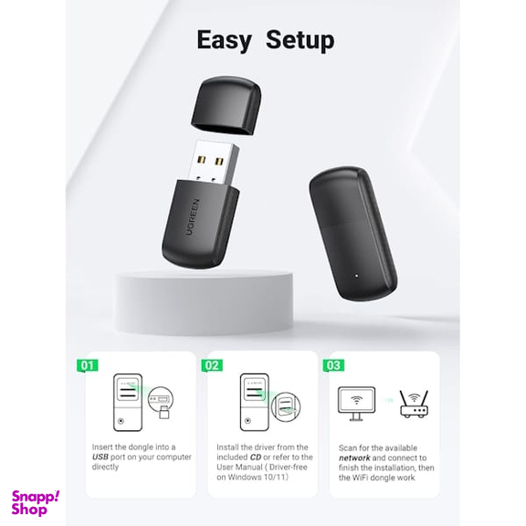 کارت شبکه بی سیم AC650 11AC یوگرین مدل CM448 کد 20204