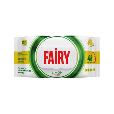 دستمال مرطوب فیری مدل روغن لیمو بسته 100 عددی