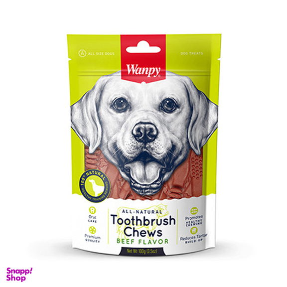 غذای تشویقی سگ ونپی مدل Toothbrush Chews Beef Flavor Flavor وزن 100 گرم