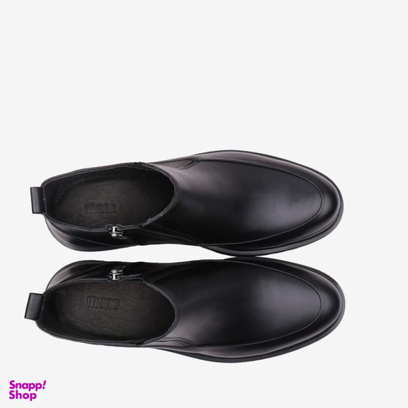 نیم بوت چرم طبیعی مردانه مونو کد J5532-001 رنگ مشکی