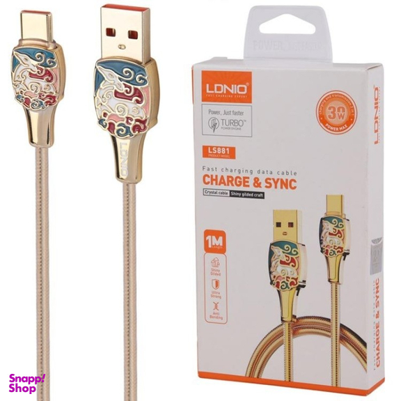 کابل شارژ USB به Type-C الدینیو مدل LS881 30W طول 1 متر
