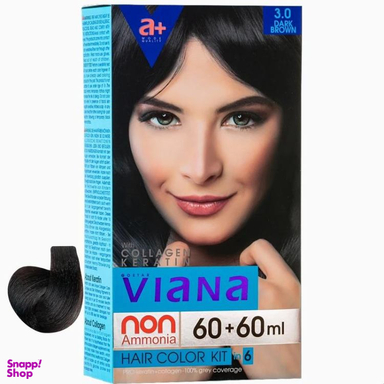 کیت رنگ مو ویانا شماره 3.0 رنگ قهوه ای