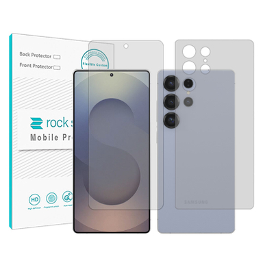 محافظ صفحه نمایش شفاف راک اسپیس مدل Resistant مناسب گوشی موبایل سامسونگ Galaxy S25 Ultra به همراه محافظ پشت گوشی