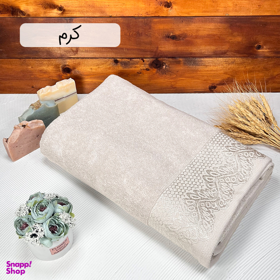حوله حمام دنیز طرح نازلی سایز 100×155 سانتی متر