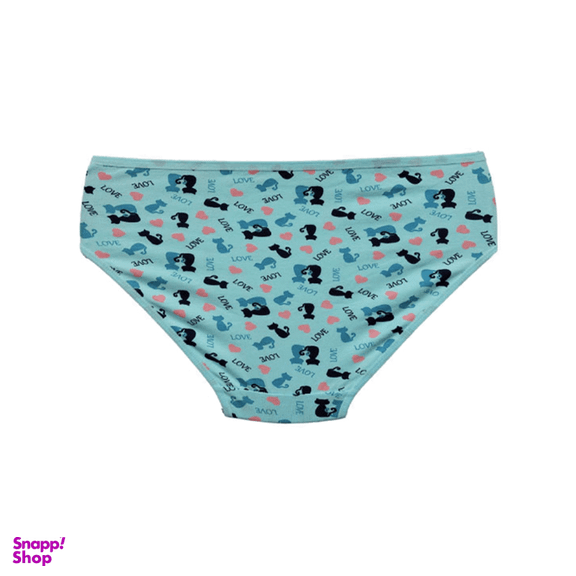 شورت زنانه میسپل طرح گربه کد BLU-1059-01 رنگ آبی