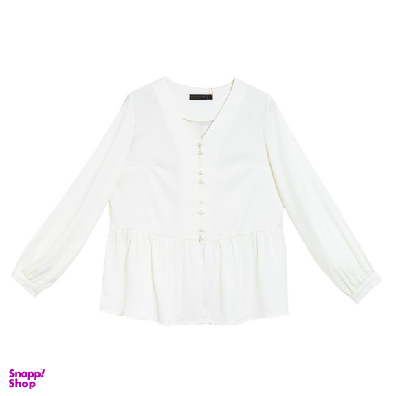 شومیز زنانه برنس مدل شکوفا رنگ سفید