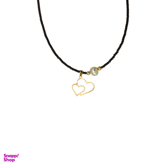 گردنبند طلا 18 عیار زنانه پانسی طرح دو قلب مینیمال کد nem39