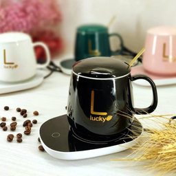 ماگ حرارتی لاکی مدل Temperature Plus به همراه صفحه گرم کن برقی