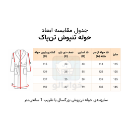 حوله پالتویی تن پاک کد TW021101 سایز 115