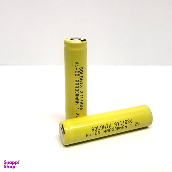 باتری نیم قلمی قابل شارژ سولونیکس مدل صنعتی 300mAh سرتخت مجموعه 4 عددی