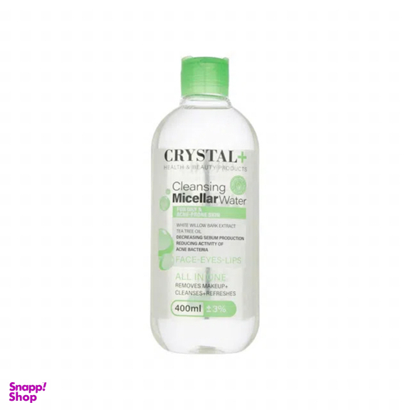 محلول پاک کننده آرایش کریستال مدل Cleansing Micellar Water حجم 400 میلی لیتر