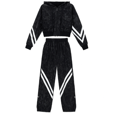 ست سویشرت و شلوار زنانه مدل دو خط کد D130045 رنگ مشکی