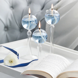 شمع مدل حبابی پایه‌دار مجموعه 3 عددی