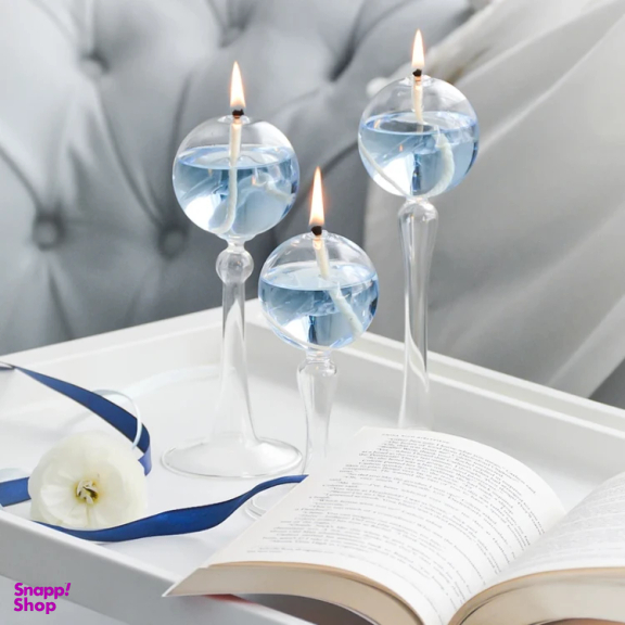 شمع مدل حبابی پایه‌دار مجموعه 3 عددی