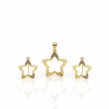 نیم ست طلا 18 عیار زنانه مدل ستاره