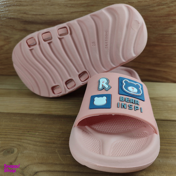 دمپایی بچگانه زیتون مدل الیت رنگ گلبهی