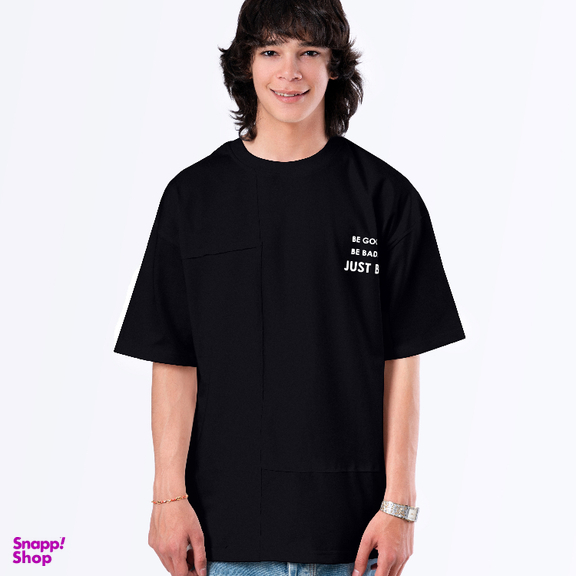 تیشرت زیگ مدل Just be رنگ مشکی