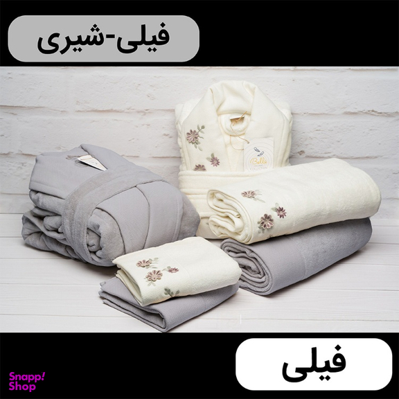 سرویس حوله پالتویی دو نفره مدل فلاور سایز 115 و 125